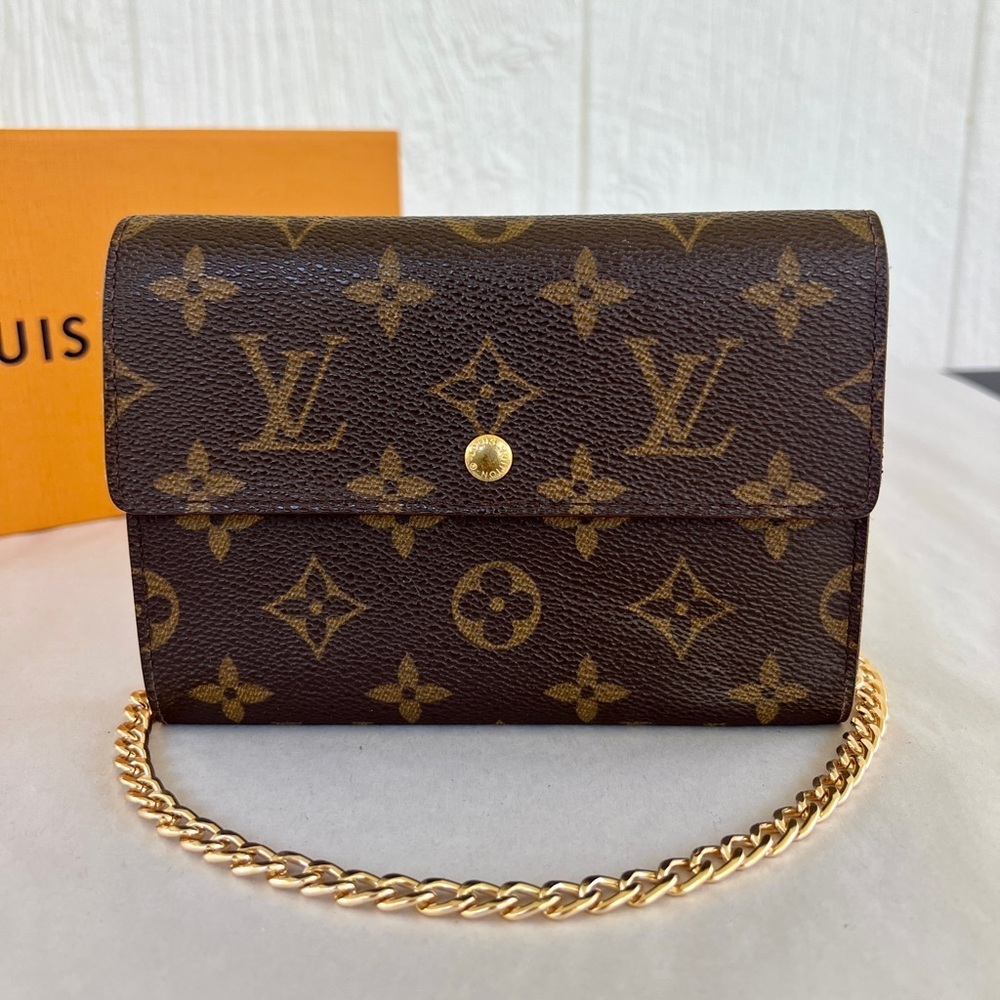 Louis Vuitton Brown Monogram Chain Wallet